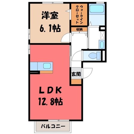 宇都宮駅 バス20分  陽南中前下車：停歩4分 2階の物件間取画像